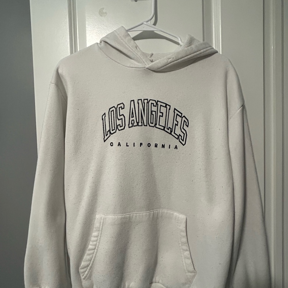 SHEIN White Los Angeles Graphic Hoodie